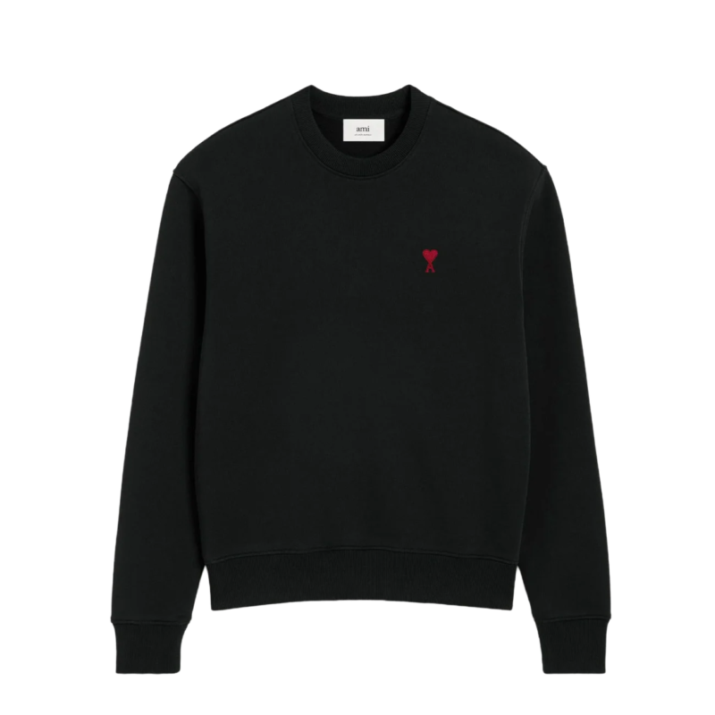 AMI Paris Crewneck AMI De Coeur Black Red