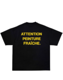 Attention Peinture Fraiche T-Shirt Black Yellow