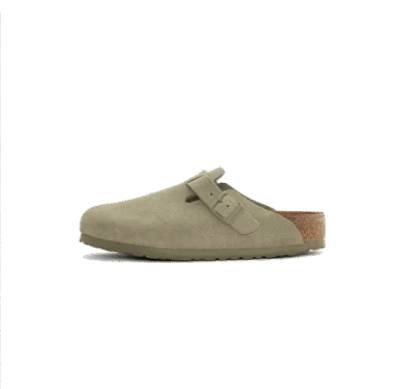 Birkenstock Boston Suede Regular Faded Khaki